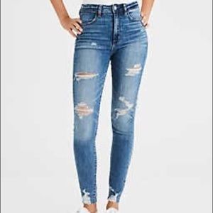 American Eagle Highest Rise Destroy Jeggings